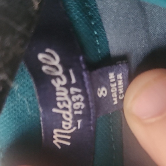 Madewell Anywhere Skater Dress Women Emerald Fit & Flare Back Zip Lined, size 8 - Picture 8 of 11